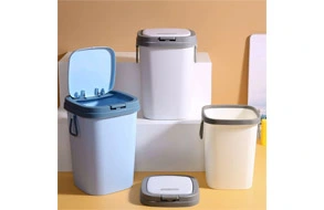 button type trash can plastic shell